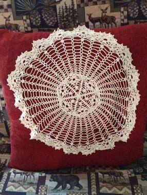 Handmade Crocheted Round Doily in Cream
